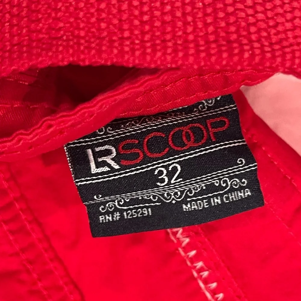 Vibrant Red Cargo Shorts with Drawstring Waist - Picture 7 of 8